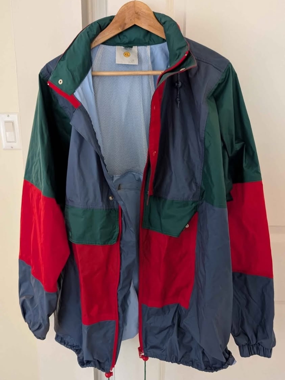 Vintage Men's Colorblock Windbreaker Jacket - Picture 2 of 4